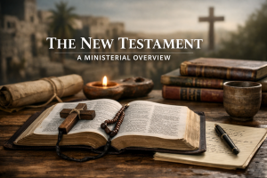 Open Bible representing the teachings and message of the New Testament.
