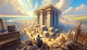 Jewish exiles returning to Jerusalem to rebuild the temple during the time of Ezra.