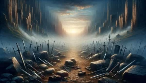 Illustration of an Israelite judge leading people during the turbulent period described in the Book of Judges.