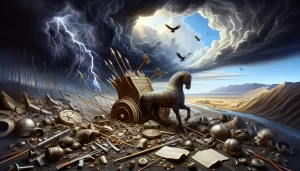 Ancient Nineveh under judgment symbolizing God’s justice in Nahum.