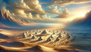 Israelites traveling through the wilderness under God's guidance during the events of the Book of Numbers.