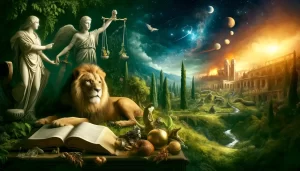 Daniel praying in Babylonian exile with city backdrop.