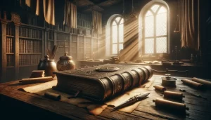 Ancient scroll of Ecclesiastes beside lamp representing wisdom and reflection.