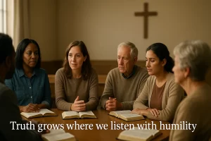 Reframing Disagreement With A Shared Search For Truth » Explore how Christians reframe disagreements through the Gospel, practicing humility, unity, and biblical truth in today's culture. NACM Manual to Ministry. National Association of Christian Ministers